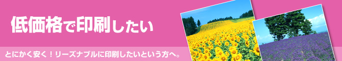 低価格で印刷したい。とにかく安く！リーズナブルに印刷したいという方へ。